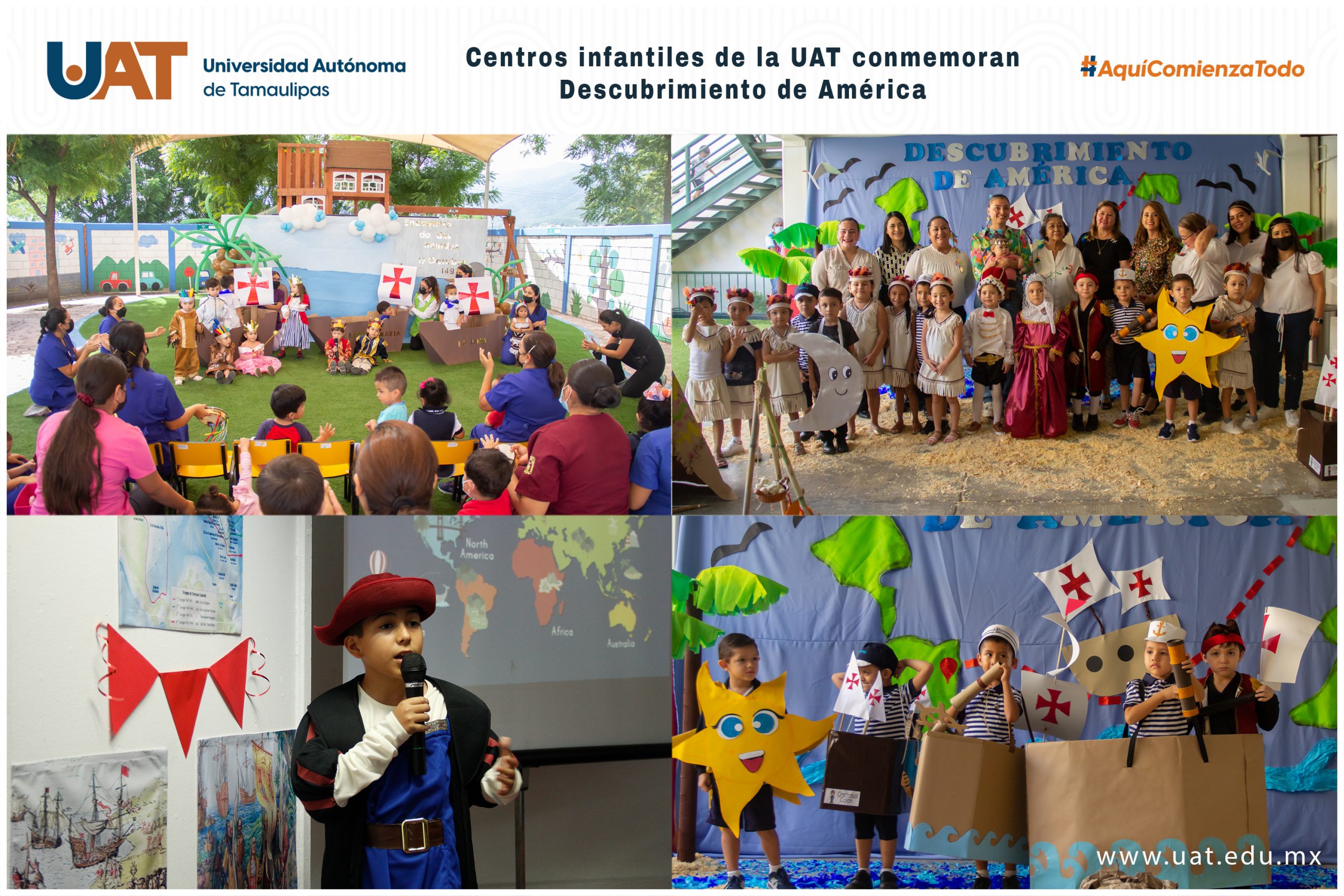 Centros infantiles de la UAT conmemoran aniversario del  descubrimiento de América