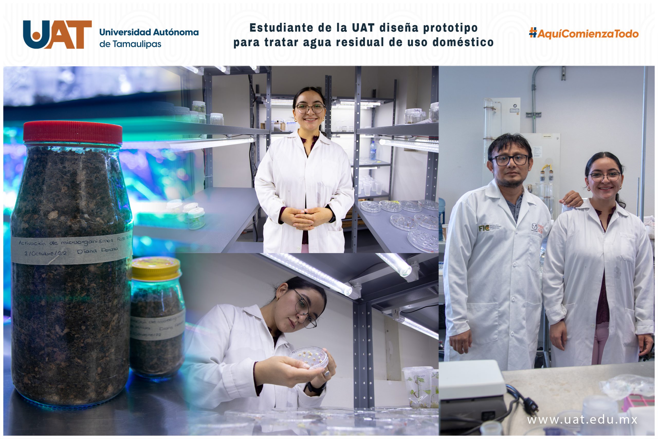 Estudiante de la UAT diseña prototipo para tratar agua residual de  uso doméstico