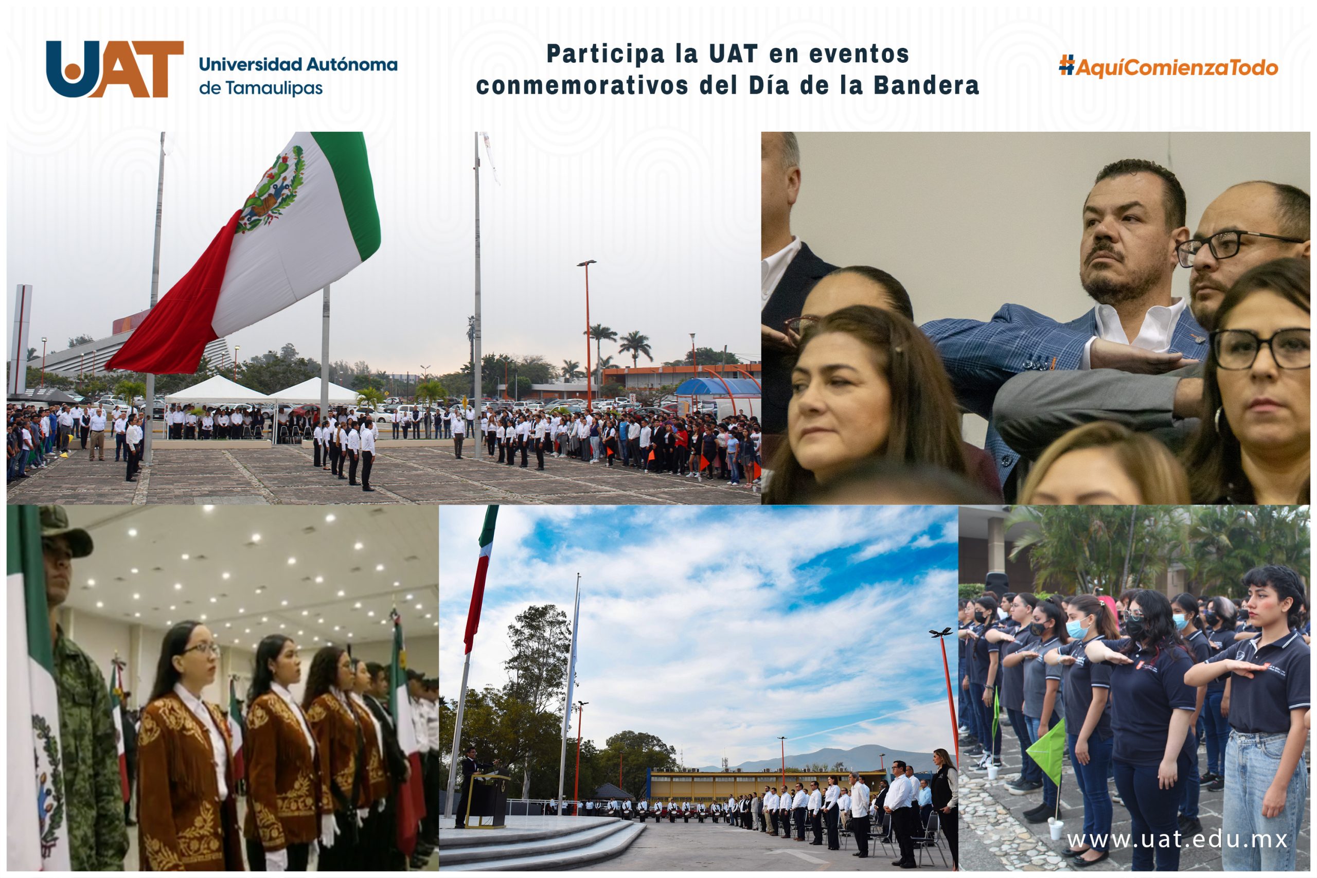 Participa la UAT en eventos conmemorativos del Día de la Bandera