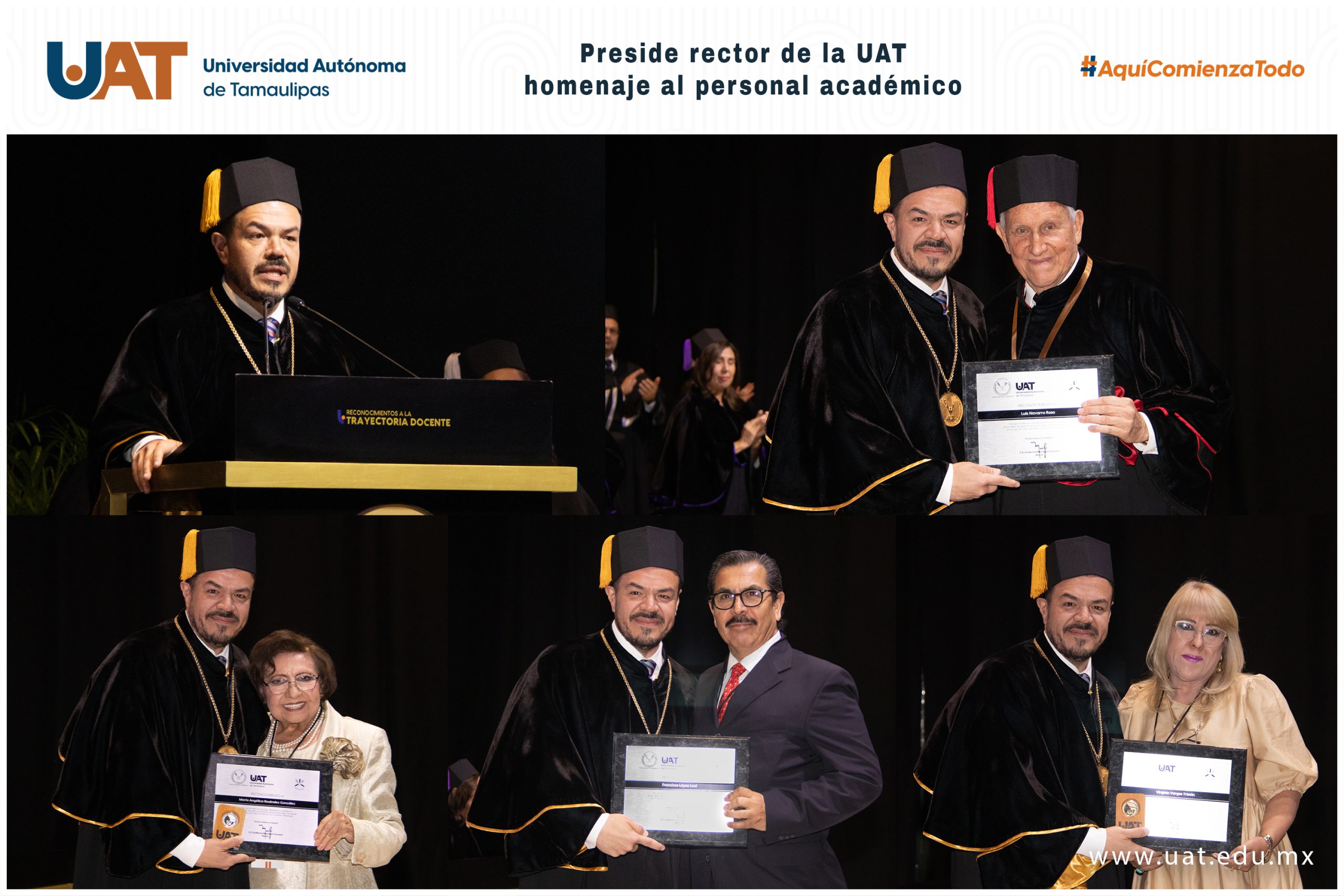 Preside rector de la UAT homenaje al personal académico 