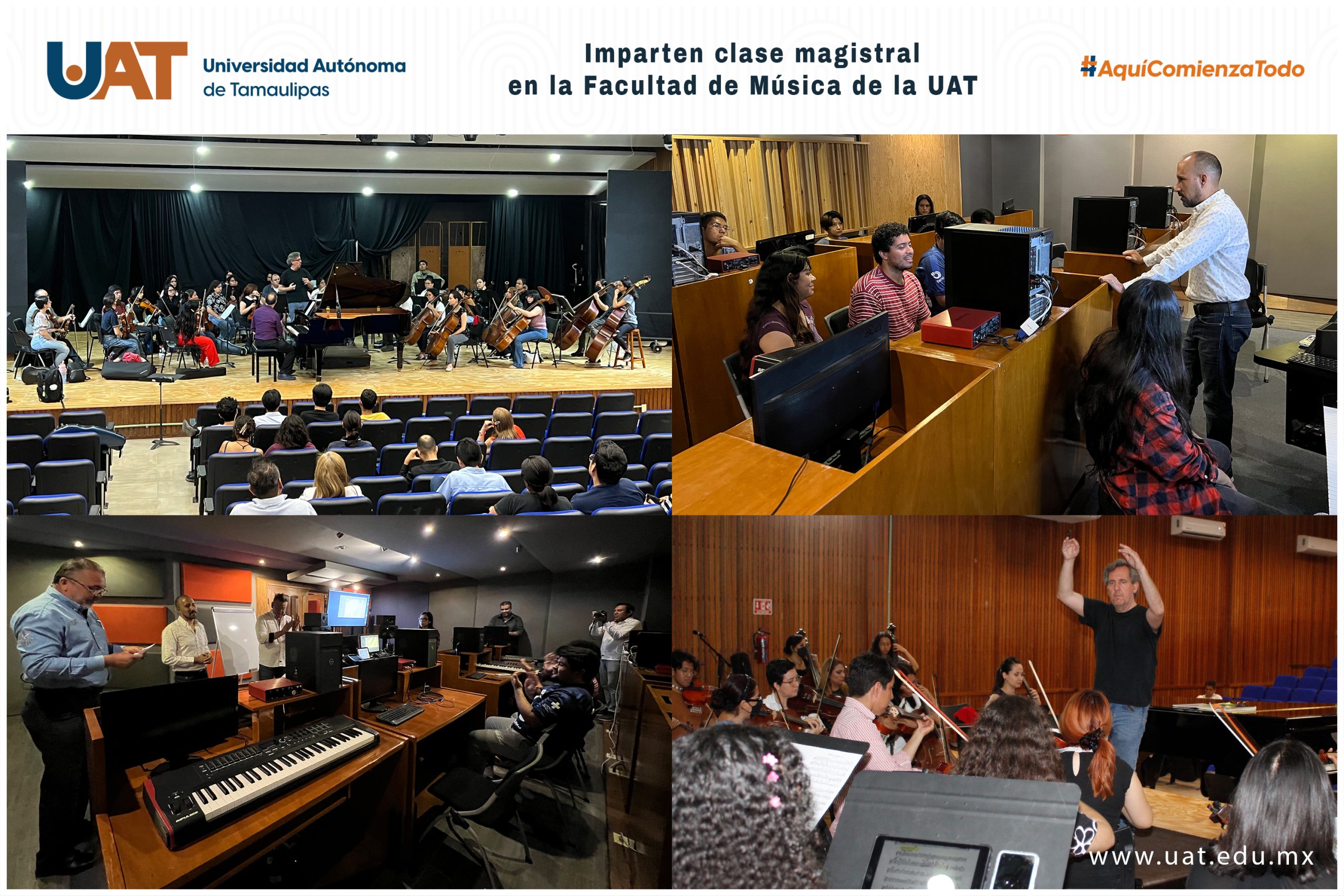 Imparten clase magistral en la Facultad de Música de la UAT