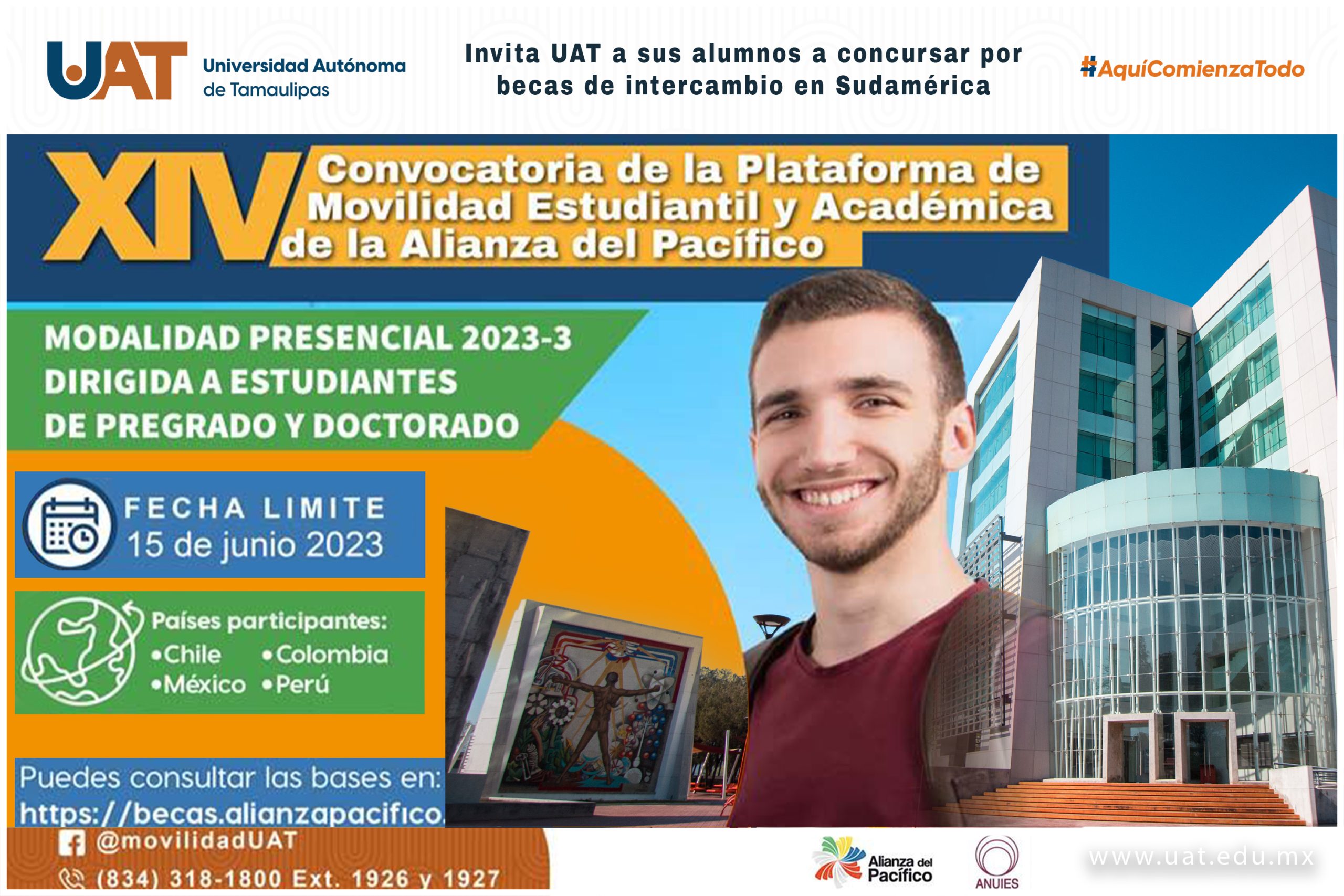 Invita UAT a sus alumnos a concursar por becas de intercambio en Sudamérica