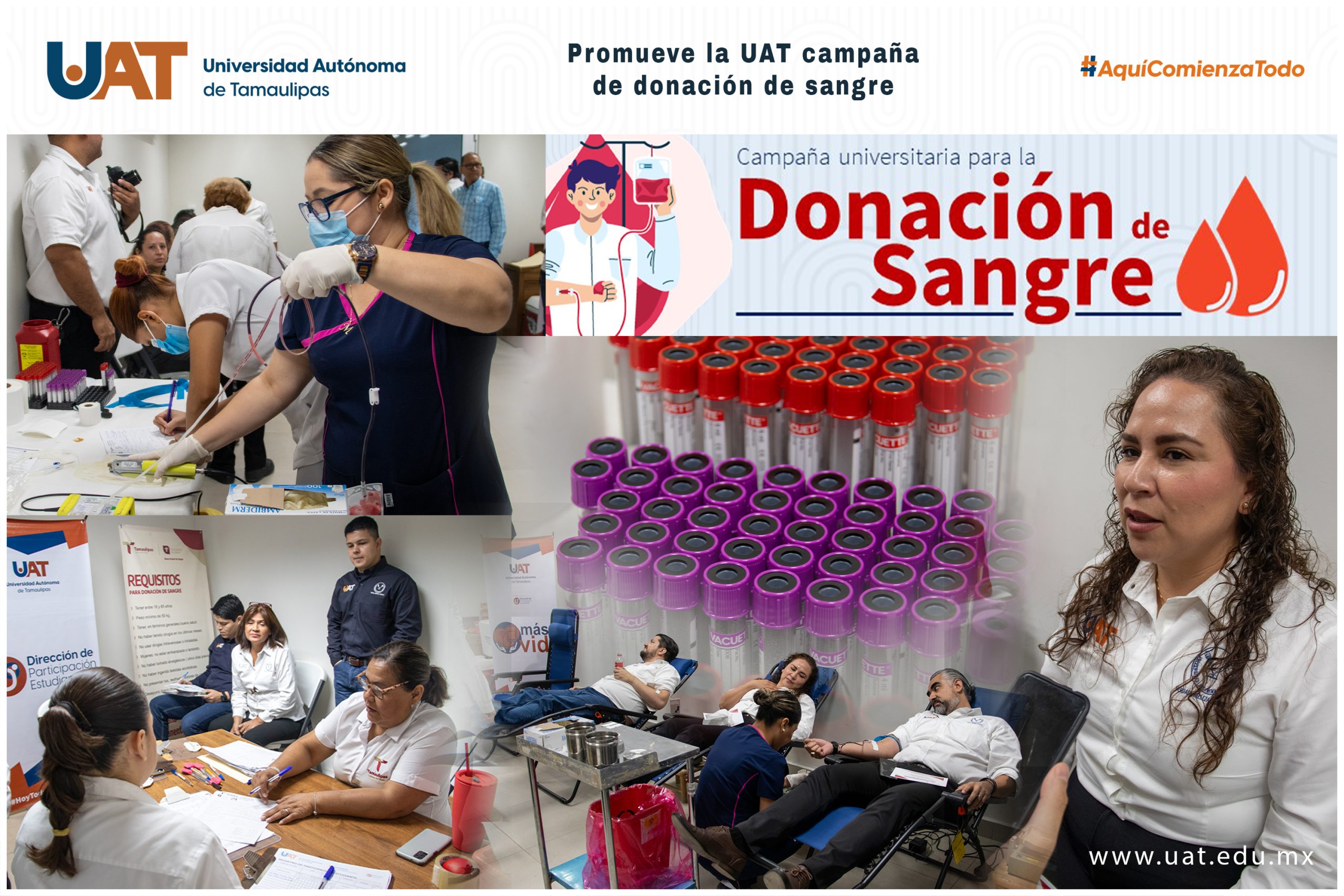 Promueve la UAT campaña de donación sangre Más Vida