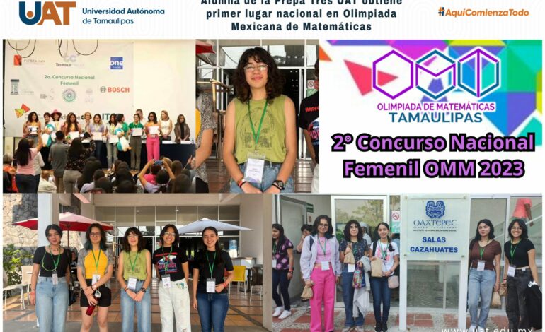 Alumna de la UAT obtiene medalla de oro en concurso nacional de la Olimpiada Mexicana de Matemáticas