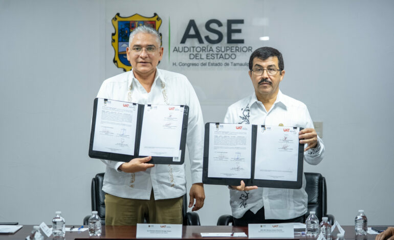 Firman convenio la UAT y la Auditoría Superior del Estado