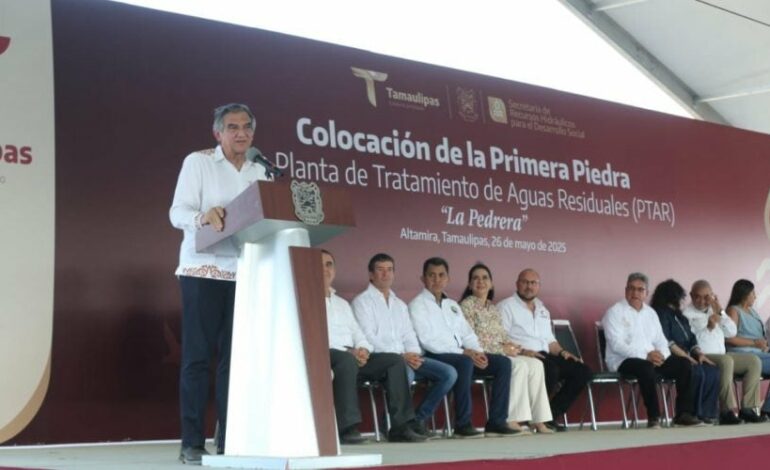 Tendrá Altamira nueva Planta Tratadora de Aguas Residuales; Américo pone primera piedra